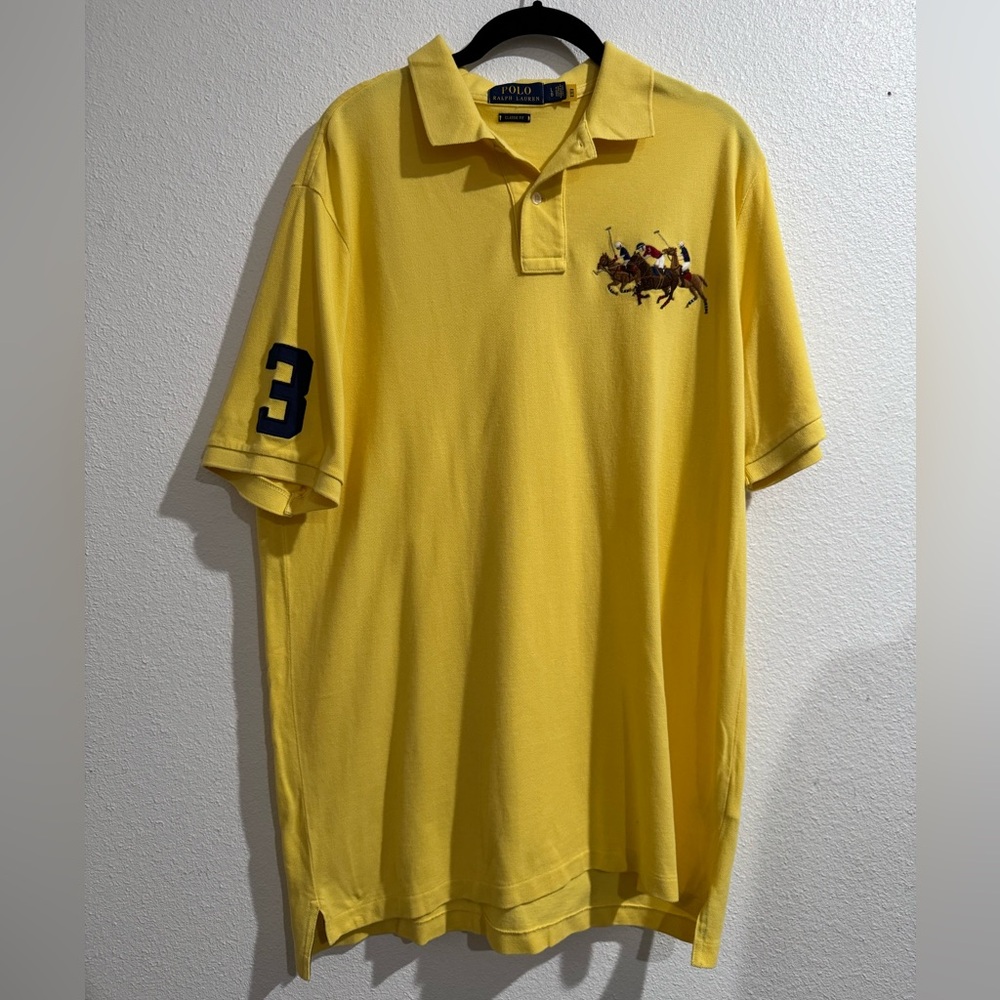 Yellow Polo Embroidered Shirt